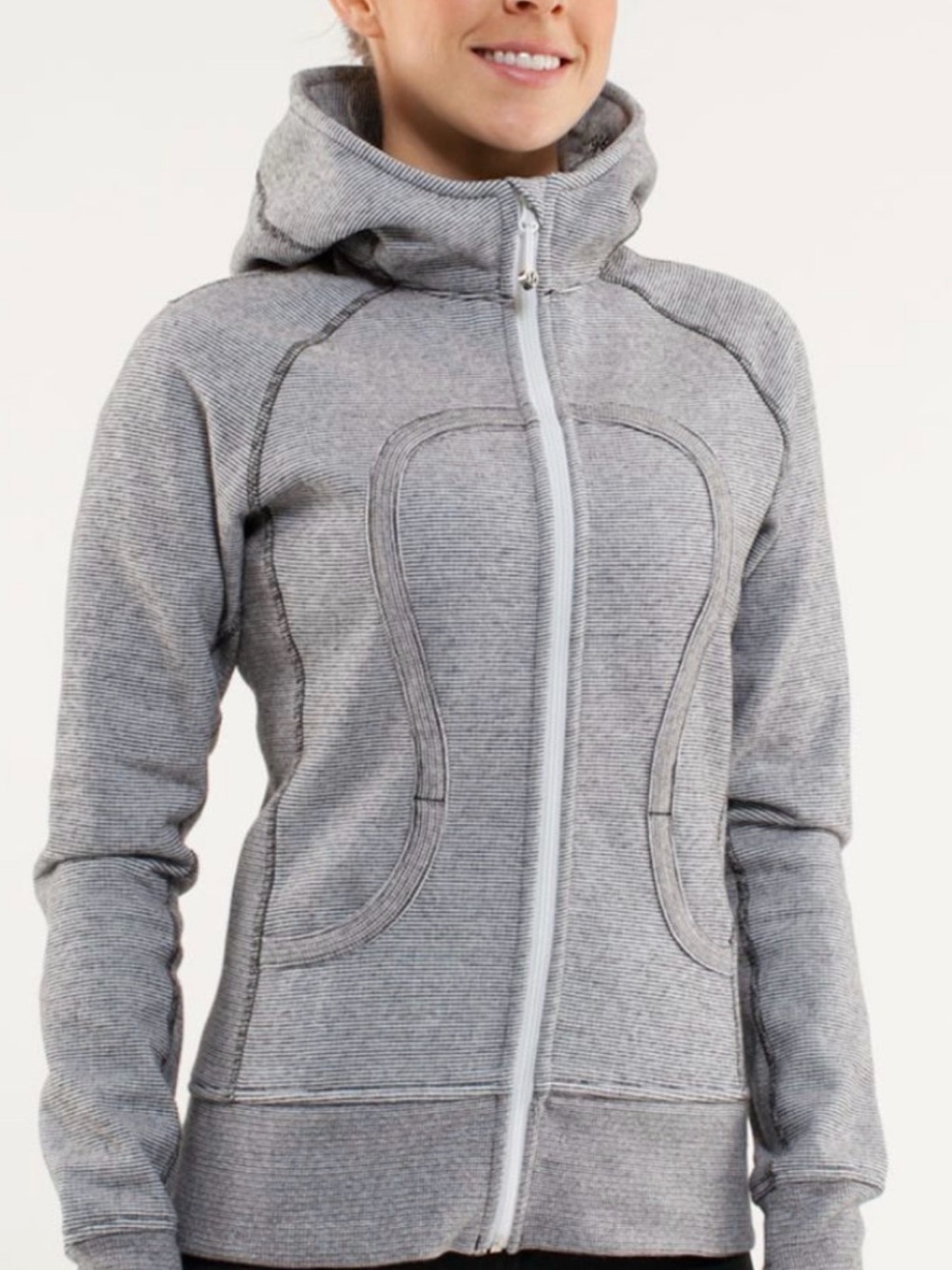 lululemon athletica Heather Gray Full-Zip Hoodie Jacket. Medium